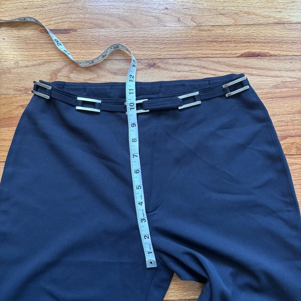 Vertigo Paris Navy Blue Flared Trousers Made in France Silver Hardware Size 10 - Picture 3 of 6